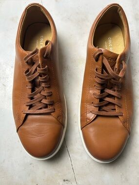 Cole Haan Men’s Tan Leather Lace-Up Sneakers 10.5